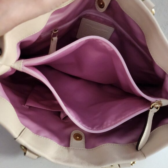 Euc Coach Ashley Beige Satchel Tote Bag Purse - Picture 12 of 13